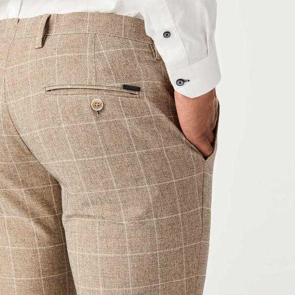 Men Tan Check Tailored Pant